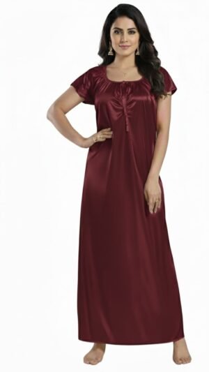 Velvet Wine Lycra Nighty