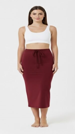 Rich Wine Red Saree Shaper