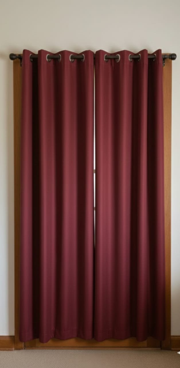 Maroon Red Premium Curtains – Pack of 2