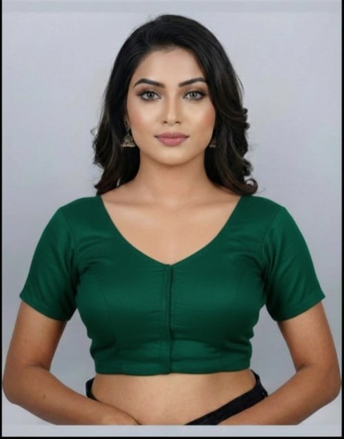 Dark Green Cotton Blouse