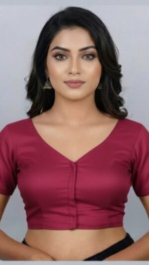 Wine Red Cotton Blouse