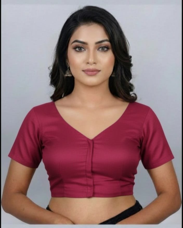 Wine Red Cotton Blouse