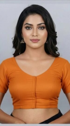 Rust Orange Cotton Blouse