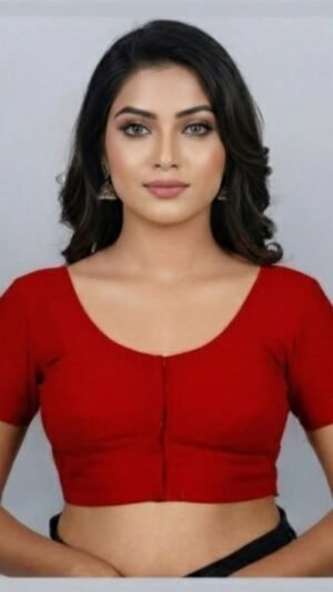 Bright Red Cotton Blouse