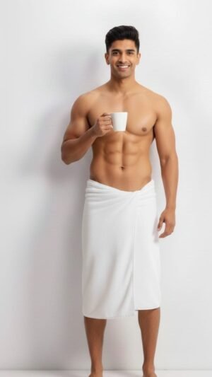 Classic Comfort White Bath Towel Male – Pure Cotton Towel